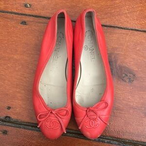 Red Chanel Ballerinas